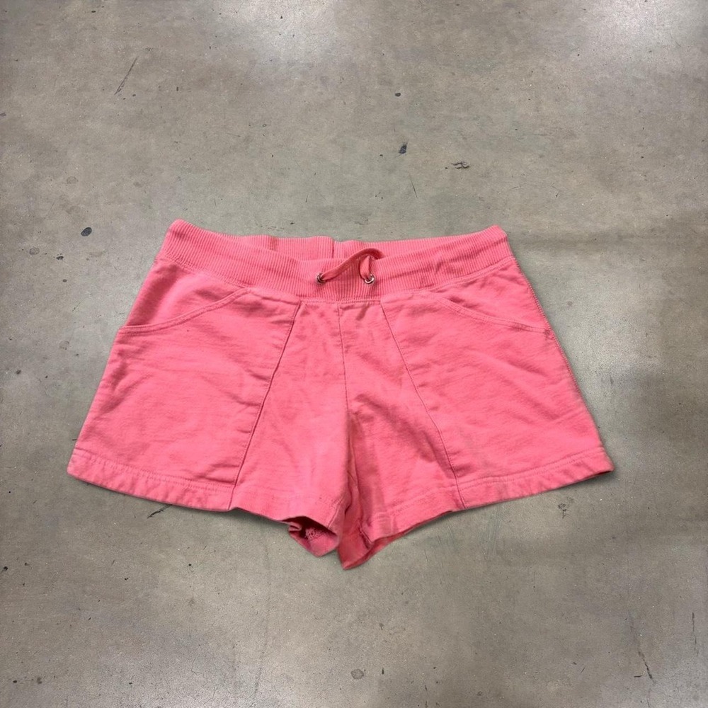 Lady Foot Locker Pink Cotton Athletic Shorts Y2K Drawstring Pockets Womens Small
